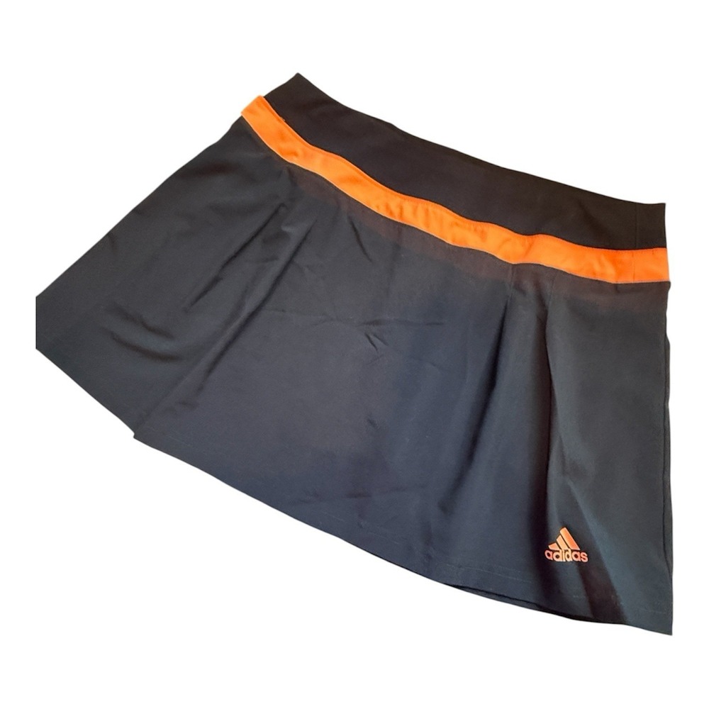 Adidas Skort Womens Small Black‎ Orange Climalite Tennis Skirt Casual Athleisure